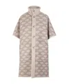 Max Mara Enica Reversible Monogram-pattern Coat In Nude