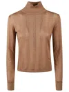 Max Mara High-neck Patterned Sweater In Brown