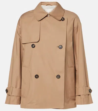 Max Mara Zeno Cotton-blend Twill Blazer In Beige