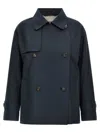 Max Mara 'zeno' Short Trench Coat In Blue