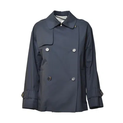 Max Mara Zeno Trench In Blue Anti-drip Twill