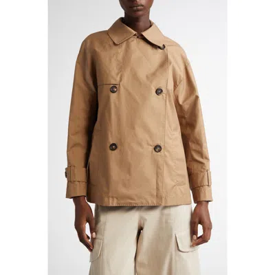 Max Mara Zeno Water Repellent Short Trench Coat In Camel