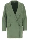 Max Mara Sage Green Denim Zenobia Blazerâ In Green