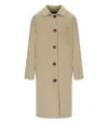 Max Mara Zenone Beige Single-breasted Coat In Brown