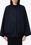 Max Mara Zenone Cashmere Oversized Bomber Jacket In Blue