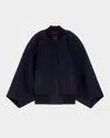 Max Mara Zenone Cashmere Cape Bomber Jacket In Ultramarine