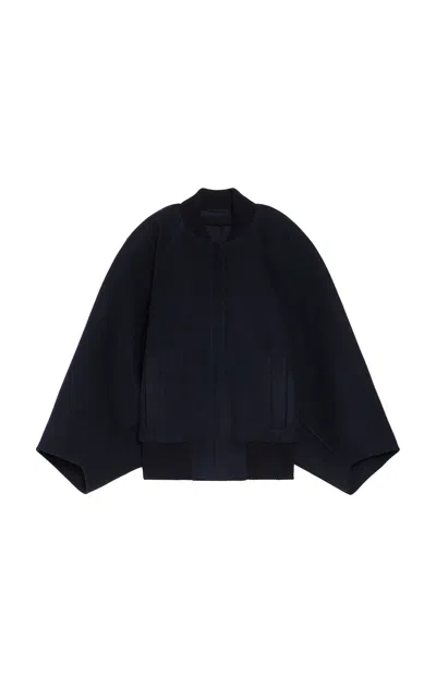 Max Mara Zenone Cashmere Oversized Bomber Jacket In Blue