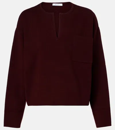 Max Mara Zibello Wool And Cashmere Sweater In Burgundy