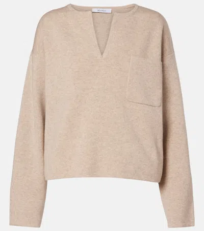 Max Mara Zibello Wool And Cashmere Sweater In Neutral