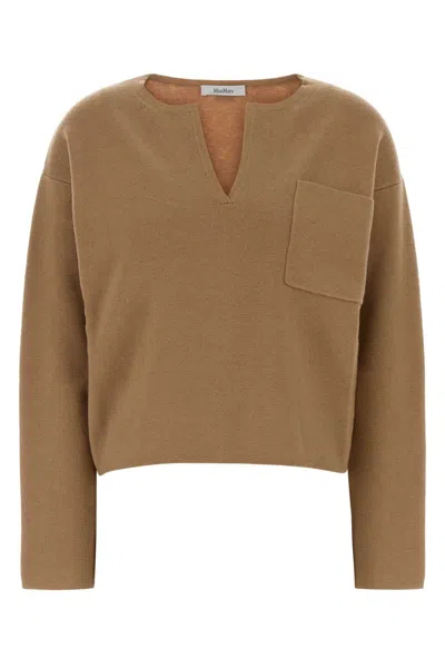 Max Mara Zibello Wool-cashmere Sweater In Camel