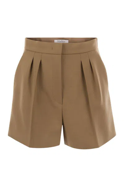 Max Mara Zic - Woollen Cloth Shorts In Brown