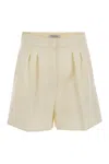 Max Mara Wool Pleated Shorts In White