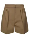 Max Mara Pleated High-waisted Shorts In Gray