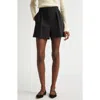 Max Mara Zic Pleated Stretch Virgin Wool Shorts In Black