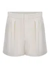Max Mara "zic" Shorts Made Of White Wool.