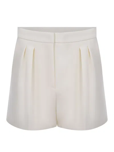 Max Mara "zic" Shorts Made Of White Wool.