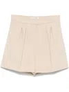 Max Mara Wool Shorts In Neutrals