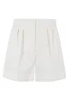Max Mara Wool Pleated Shorts In White