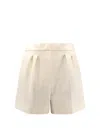 Max Mara Zic Stretch Virgin Wool Shorts In White