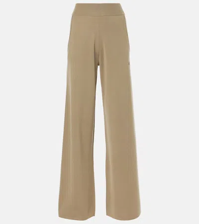 Max Mara Zigote Virgin Wool Wide-leg Pants In Nude