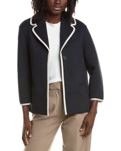 Max Mara Zigrino Jersey Jacket In Navy