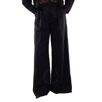 Max Mara Zinnia Cotton-blend Pants In Black