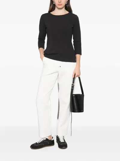 Max Mara Zinnia Drawstring Straight-leg Trousers In White