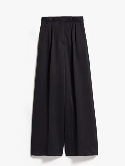 Max Mara Scuba Jersey Flare Trousers In Black