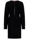 Max Mara Studio Zip Detailed Crewneck Long In 002 Nero
