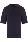 Max Mara Zip Detailed Crewneck T-shirt In Blue