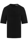 Max Mara Zip Detailed Crewneck T-shirt In Nero
