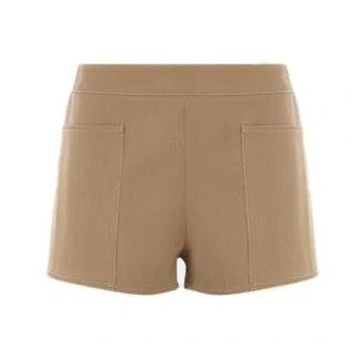 Max Mara Zip Detailed Shorts In Leather Brown