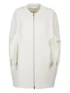Max Mara Zip-front Coat In White