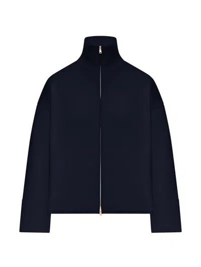 Max Mara Zip Mock-neck Jacket In Blue
