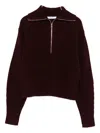 Max Mara Zip Nadar Sweater In Red