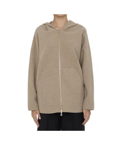 Max Mara Zip Sweater In Nude