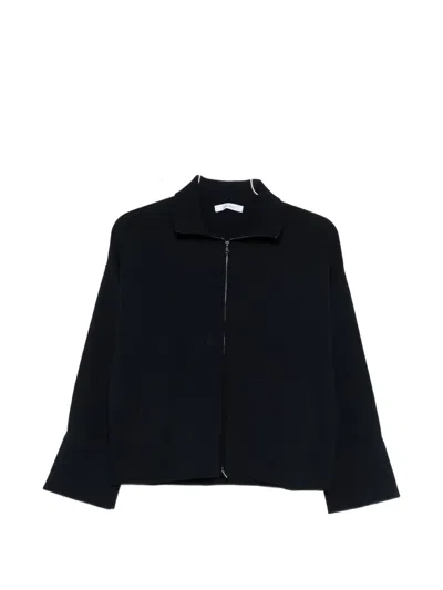 Max Mara Zip-up Cardigan In Black