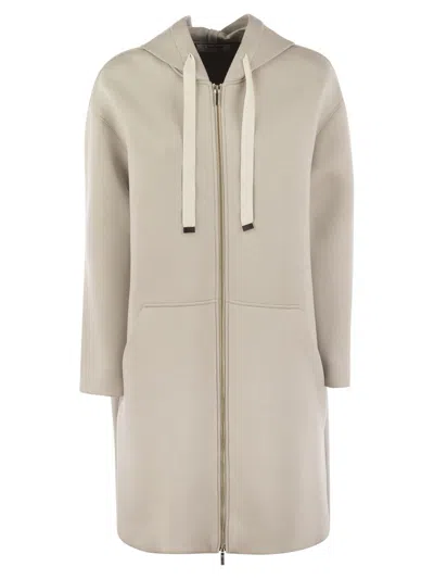 Max Mara Zip-up Drawstring Jacket In Beige