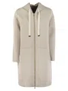 Max Mara Zip-up Drawstring Jacket In Beige