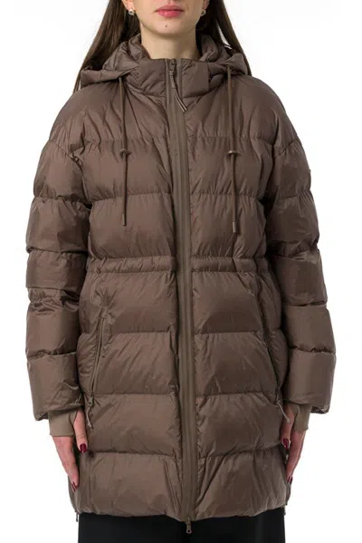 Max Mara Zip-up Drawstring Jacket In Nocciola