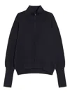 Max Mara High-collar Half-zip Sweater With Ribbed Details