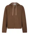 Shop Max Mara Zip-up Hooded Jacket In Green