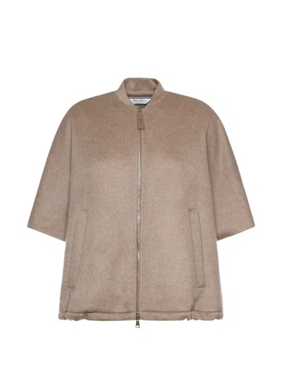 Max Mara Short-sleeved Casual Jacket In Nude