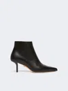 Max Mara Leather Ankle Boots With Zip In Black