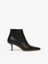 Max Mara Black Leather Zip Ankle Boots In Black
