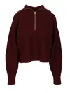 Max Mara Zip-up Sweater Knitwear Bordeaux In Burgundy