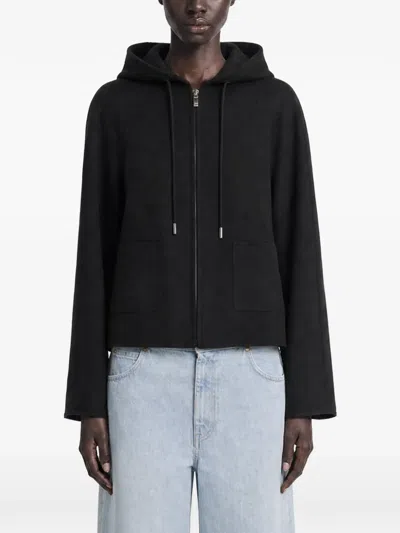 Max Mara Zip-fastening Hoodie In Black