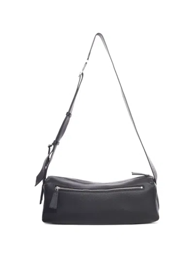 Max Mara Zip-fastening Leather Shoulder Bag In Black
