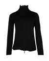 Max Mara 's  Zipped Mock Neck Sweater In Black Lana Vergine In Black
