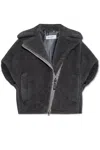 Max Mara Zip-fastening Cape In Grey